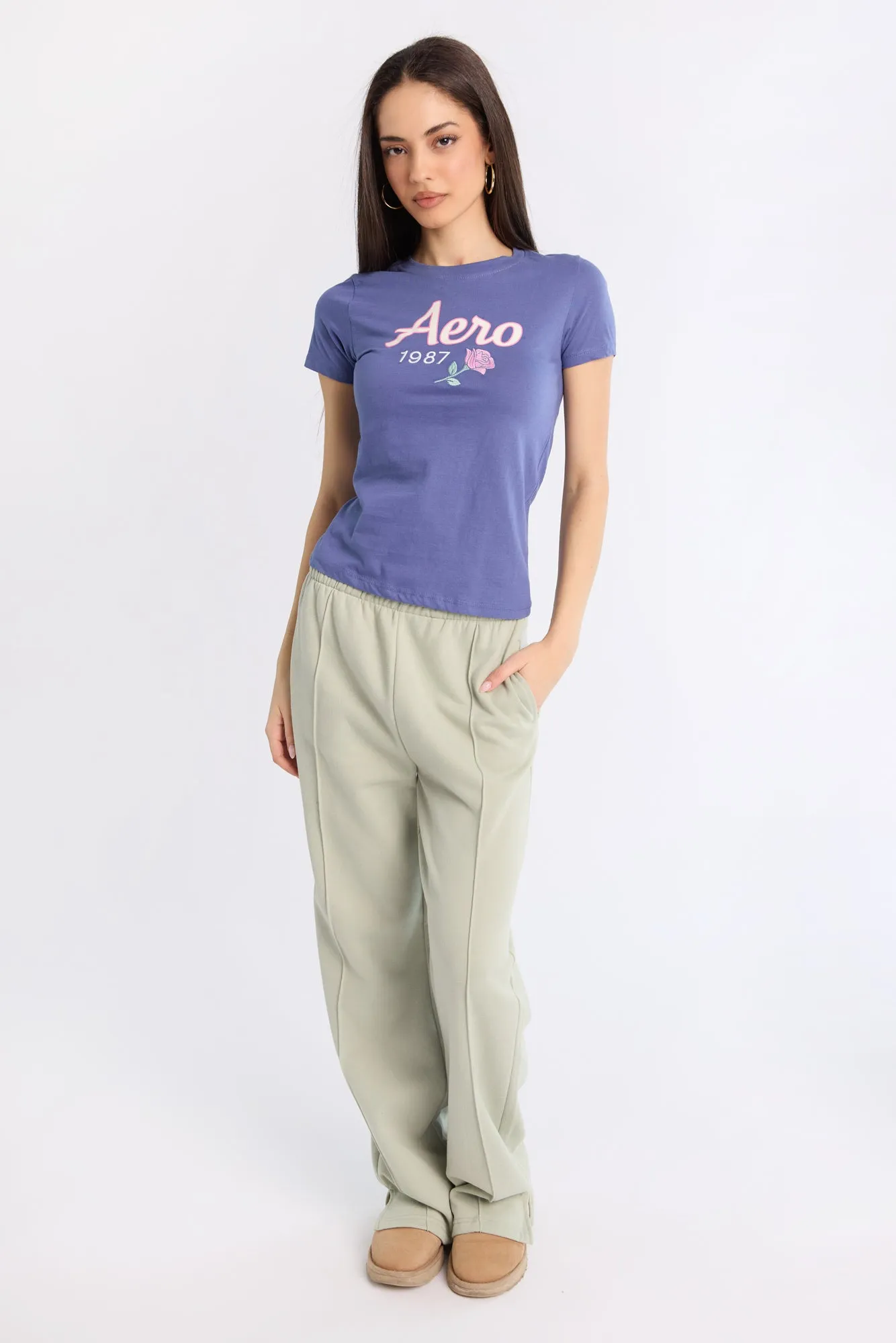 AERO Flower Embroidered GraphicClassic Tee