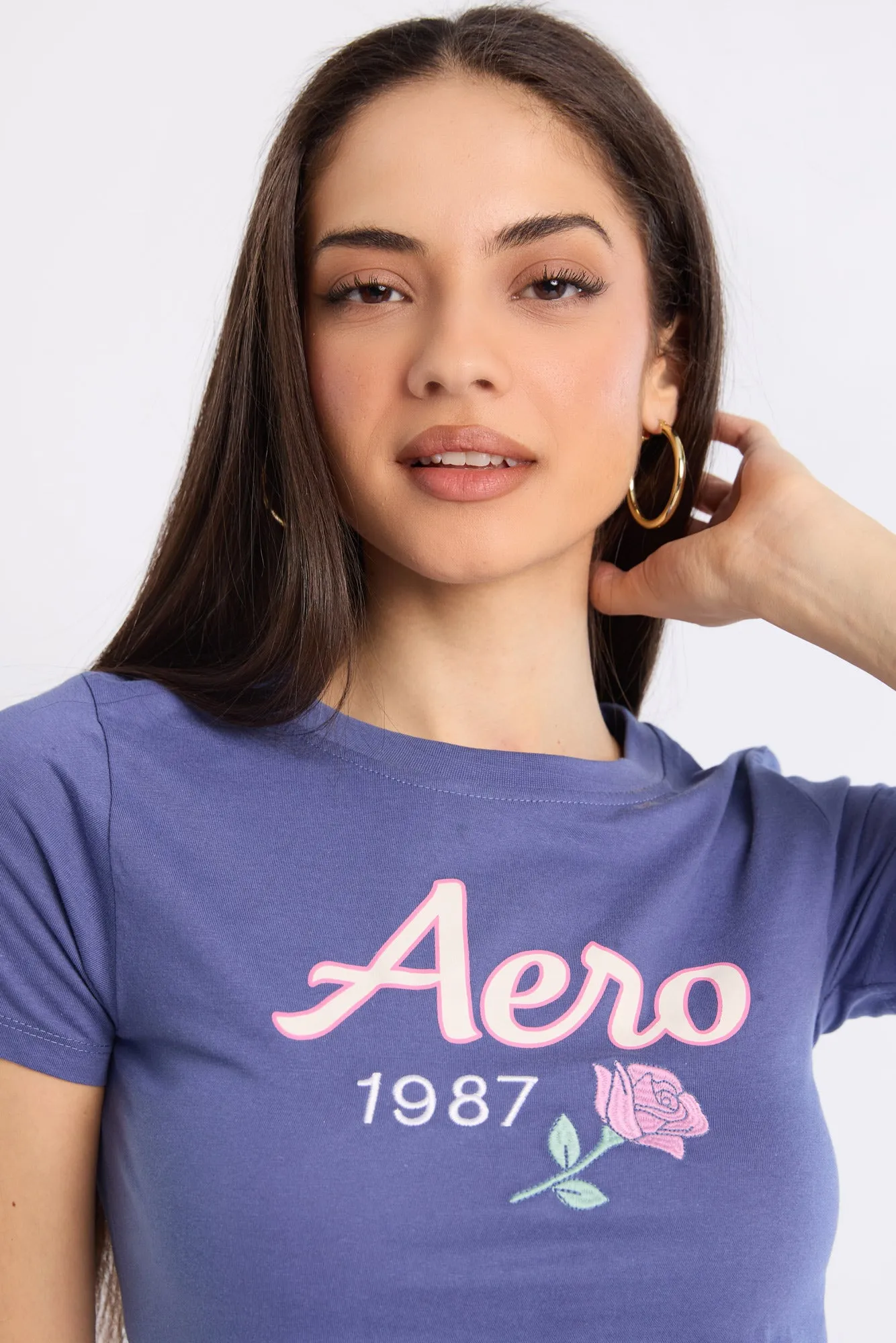 AERO Flower Embroidered GraphicClassic Tee