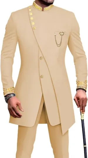 African Suits for Men 2 Piece Tuxedo Slim Fit Blazer Party Jacket Dress Suit