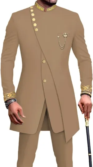 African Suits for Men 2 Piece Tuxedo Slim Fit Blazer Party Jacket Dress Suit