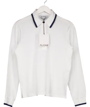 Aligne White Zarina Polo Shirt UK XS