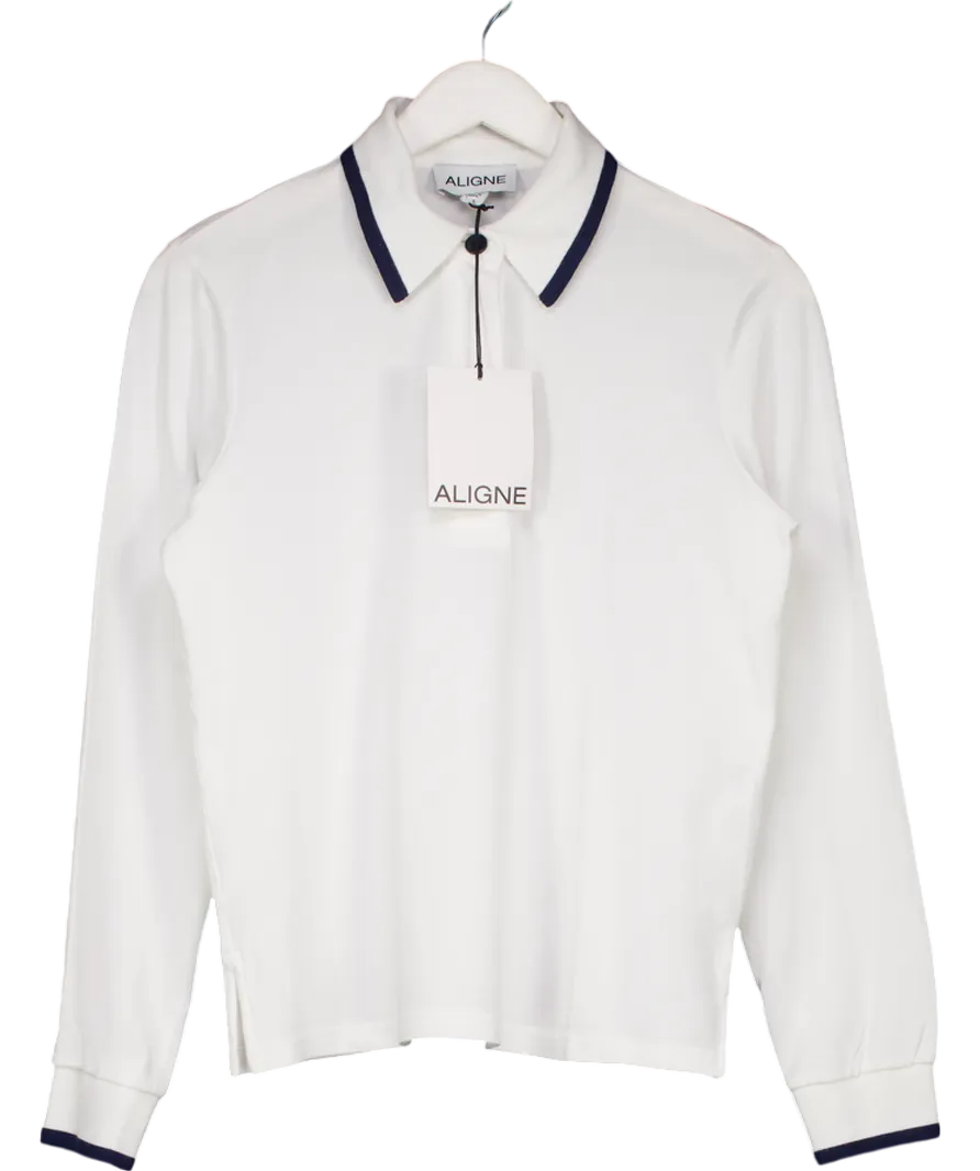 Aligne White Zarina Polo Shirt UK XS