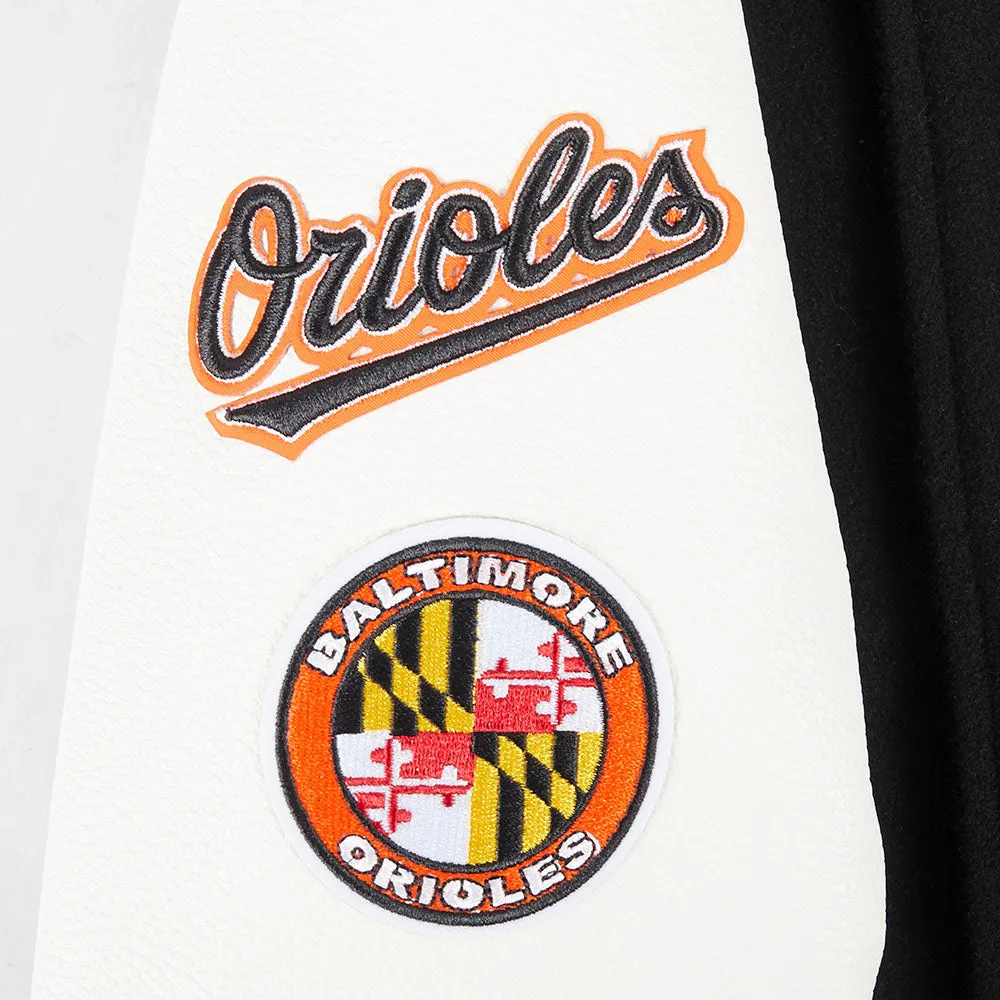 BALTIMORE ORIOLES CLASSIC LITTLE BOYS WOOL VARSITY JACKET (BLACK/WHITE)