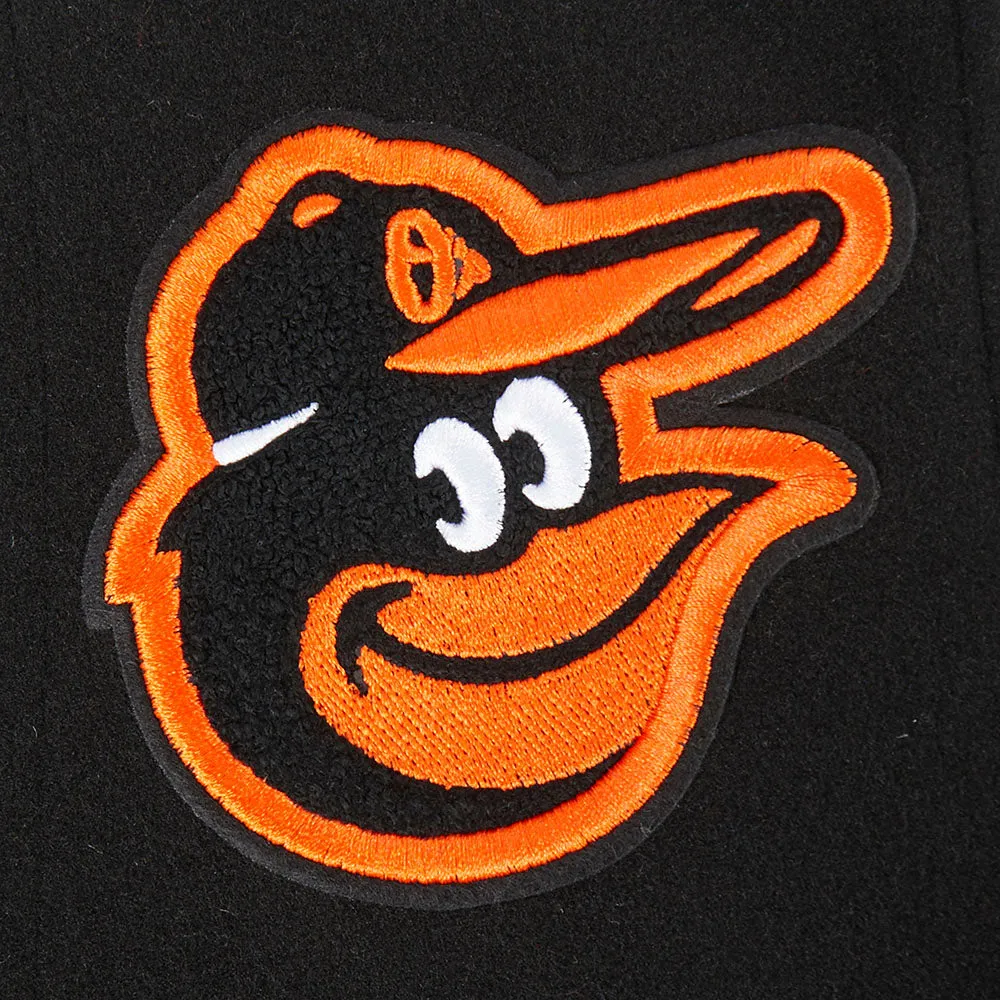 BALTIMORE ORIOLES CLASSIC LITTLE BOYS WOOL VARSITY JACKET (BLACK/WHITE)
