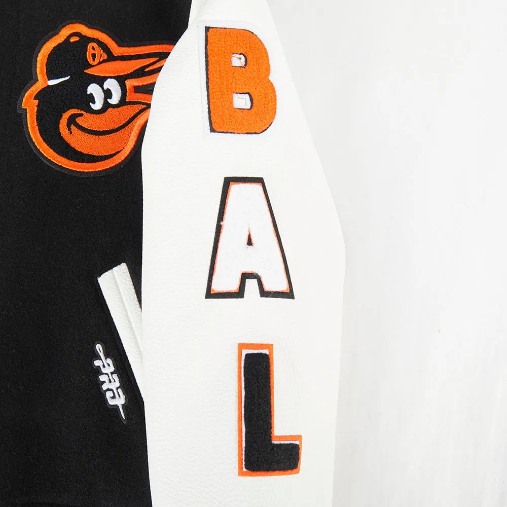 BALTIMORE ORIOLES CLASSIC LITTLE BOYS WOOL VARSITY JACKET (BLACK/WHITE)