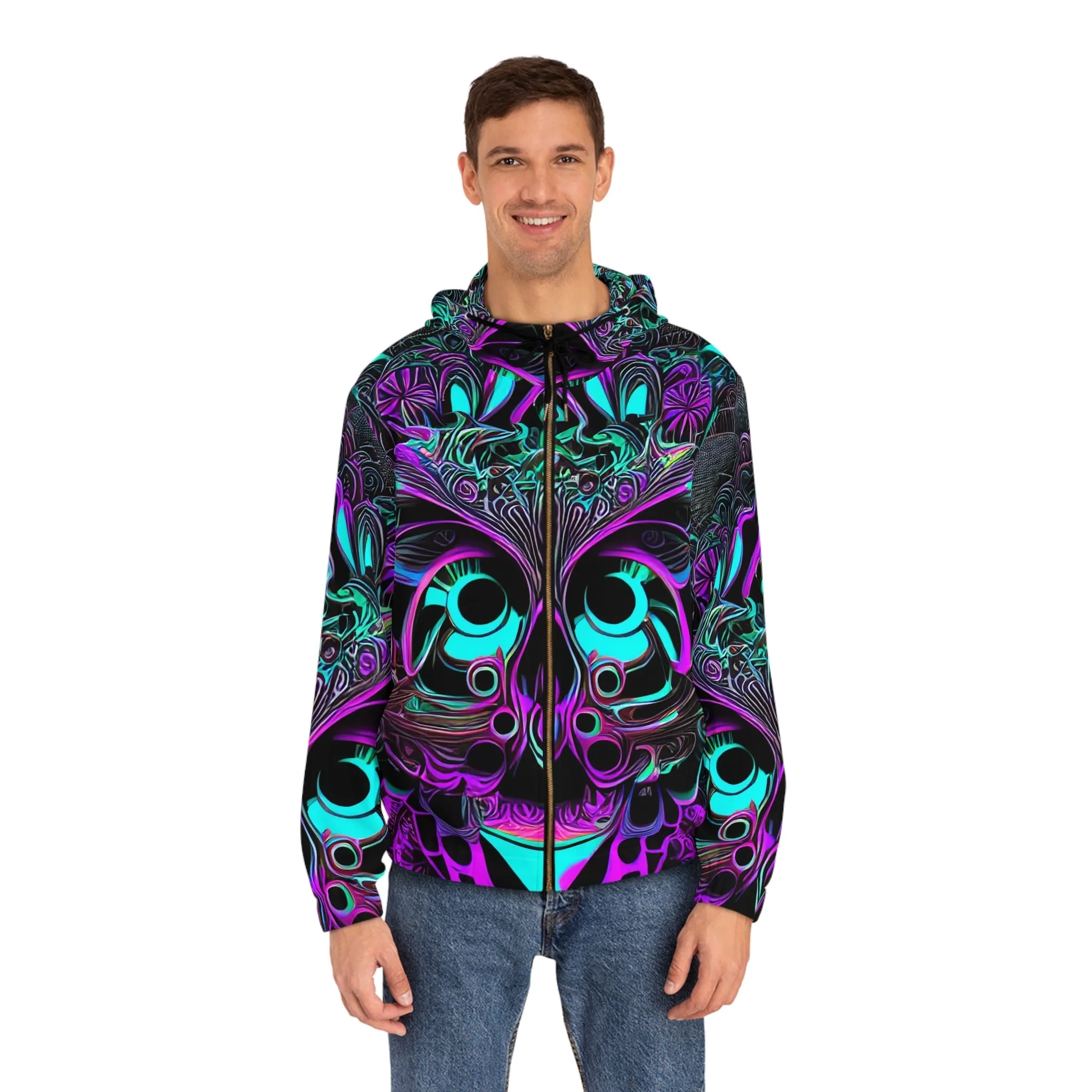 Bass Forest - Men's Full-Zip Hoodie (AOP)