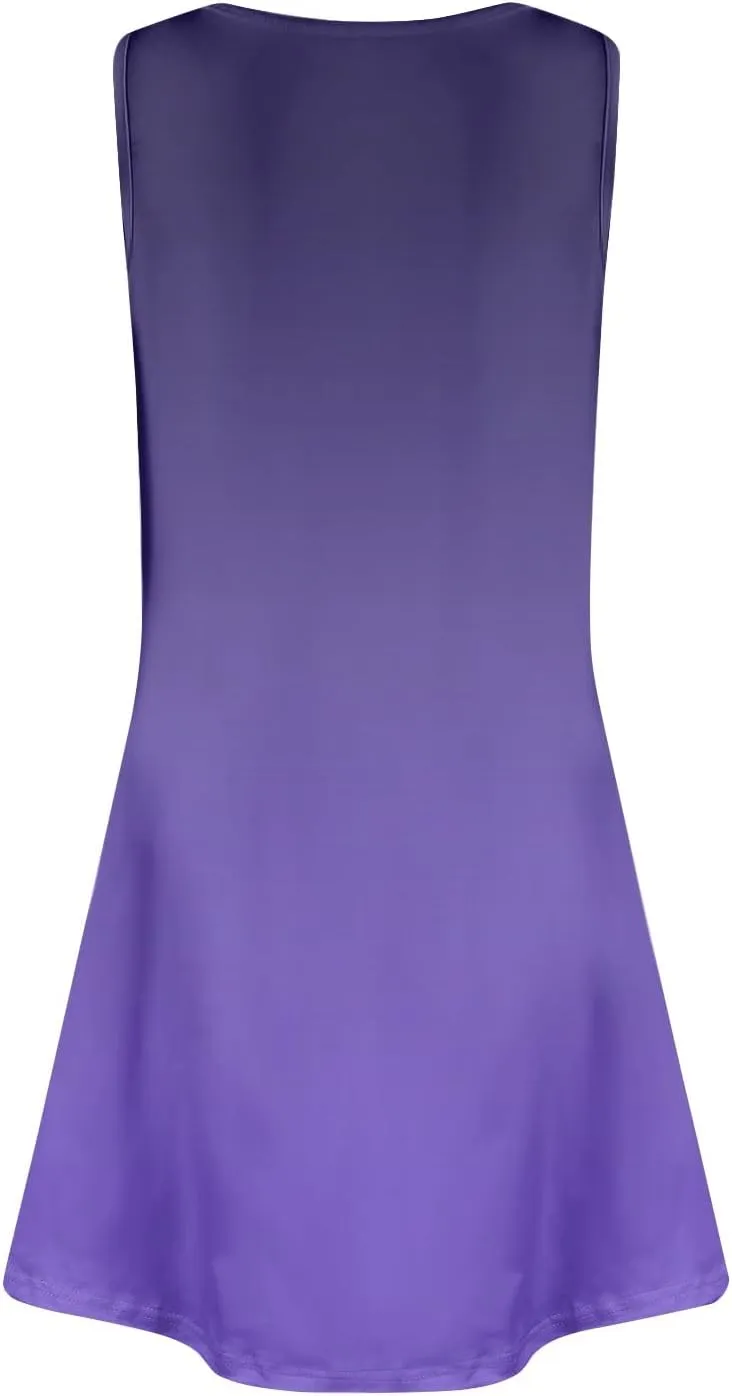 Beach Vacation Dresses Sleeveless V Neck Gradient Boho Vintage Flowy Tank Mini Dress 2025 Summer, S-3XL