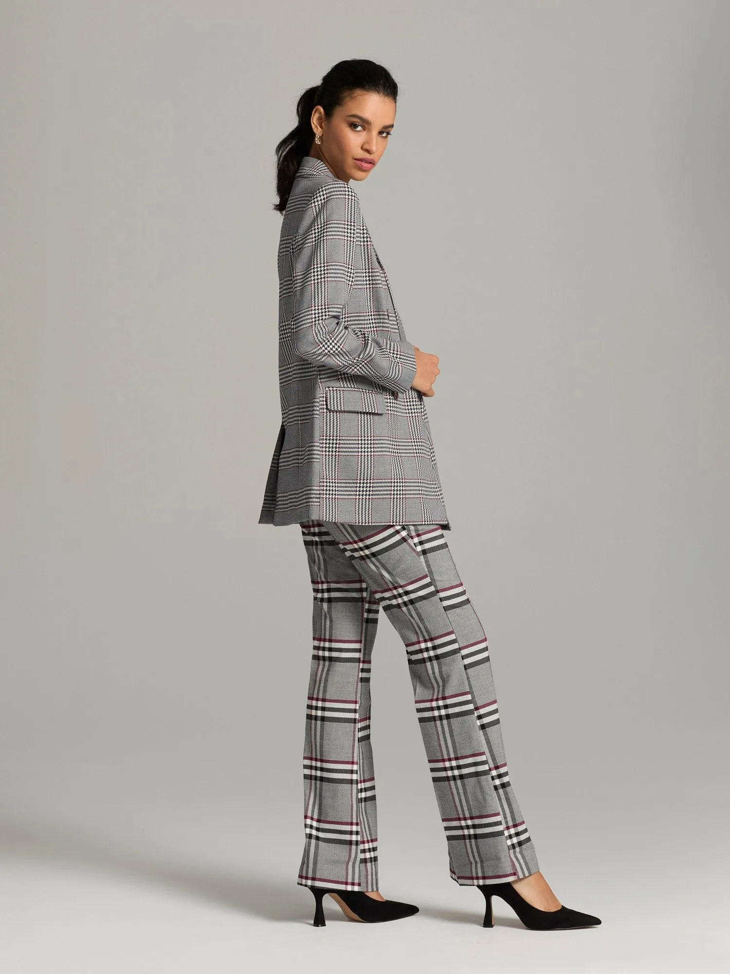 Bellamy Double Breasted Plaid Blazer