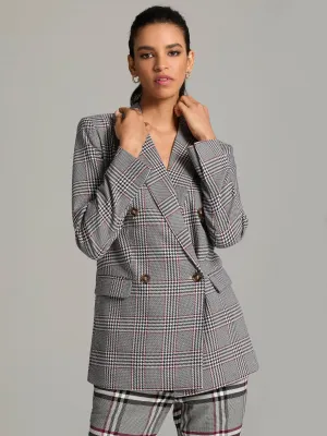 Bellamy Double Breasted Plaid Blazer