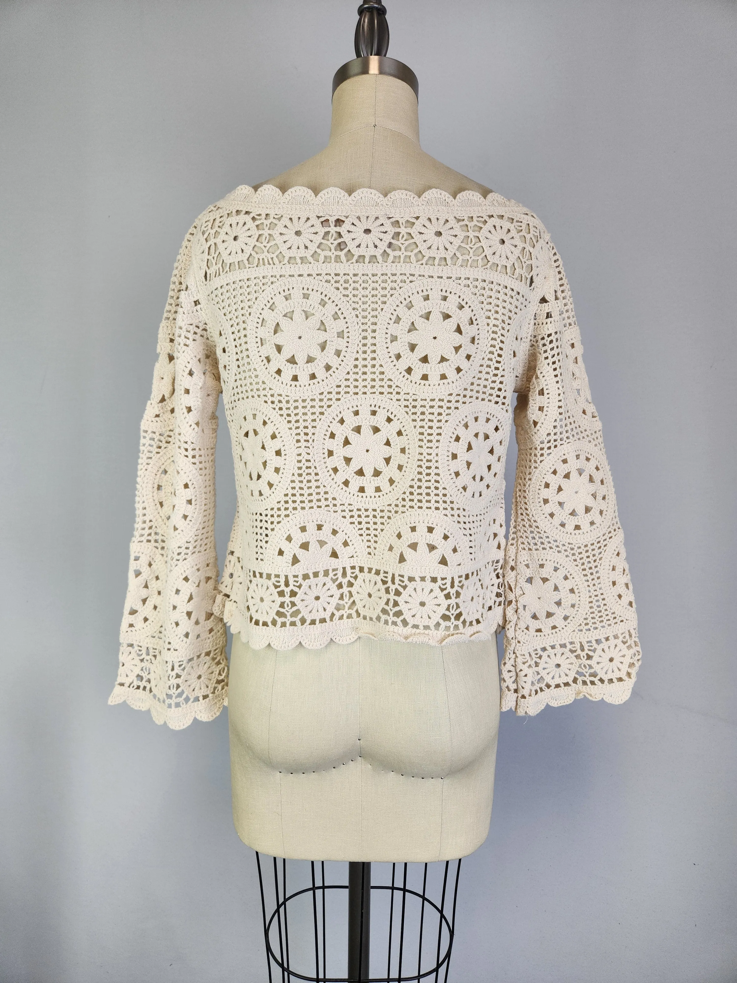 Boatneck Crochet Sweater (D3010) Beigh
