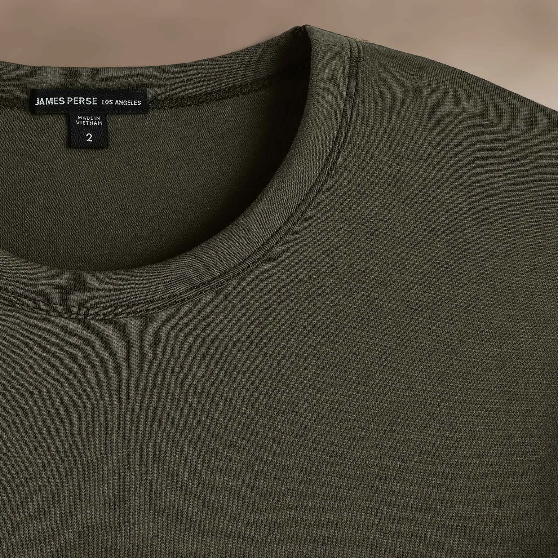 Brushed Lotus Long Sleeve Crew - Army Green