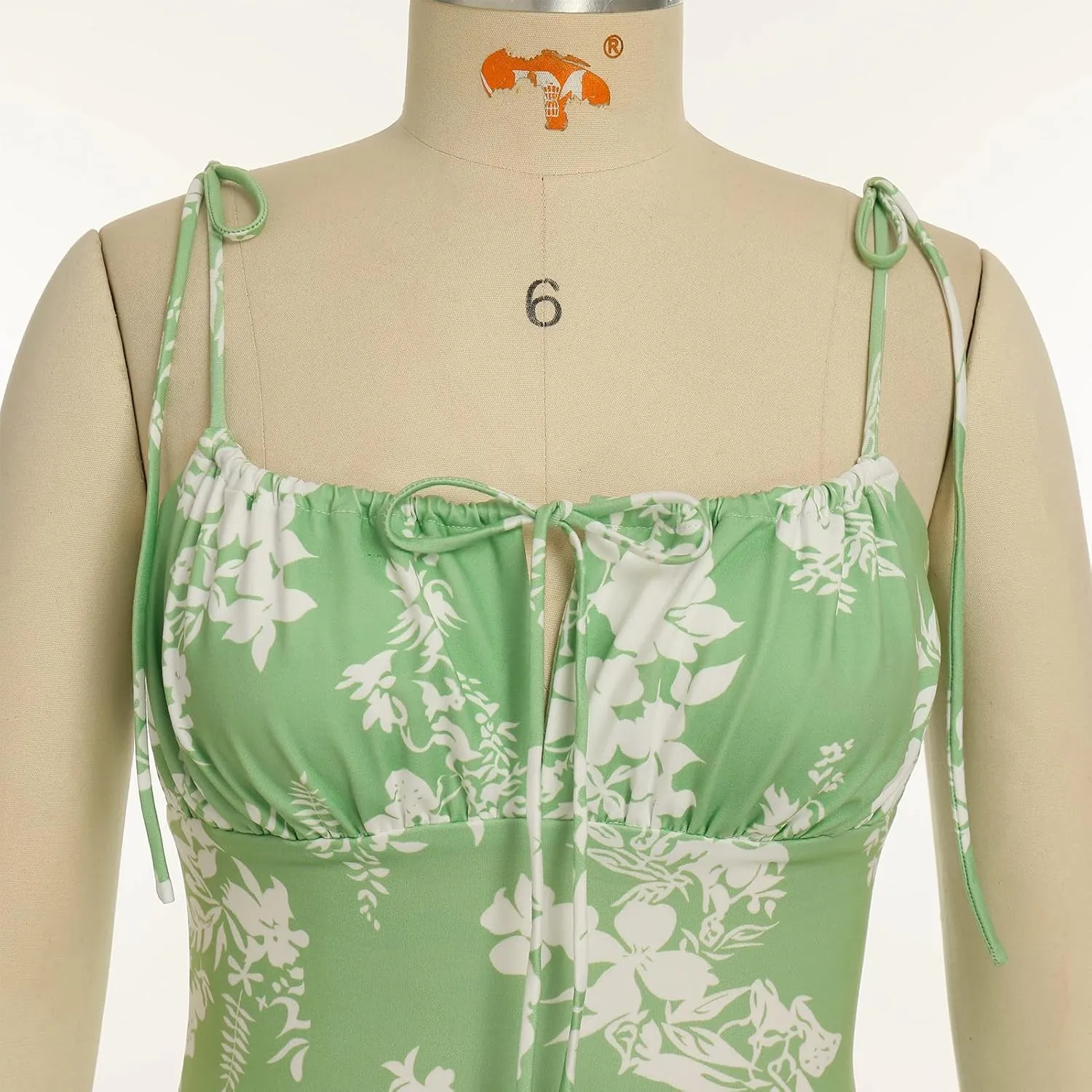 Bustier Dress for Women Boho Floral Corset Casual Sundress Spaghetti Strap Maxi Dress Summer Beach Party Midi Dresses