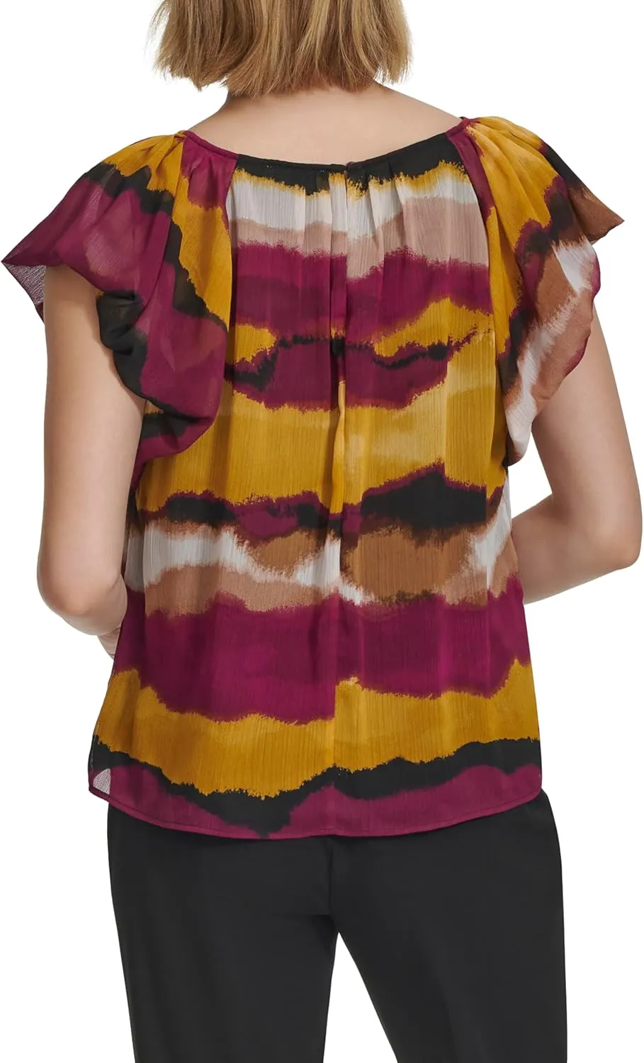 Calvin Klein Women's Ruffle Detail Sleeveless Blouse
