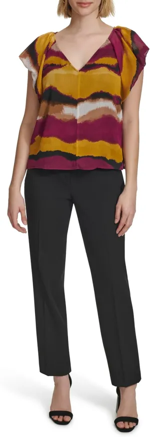 Calvin Klein Women's Ruffle Detail Sleeveless Blouse