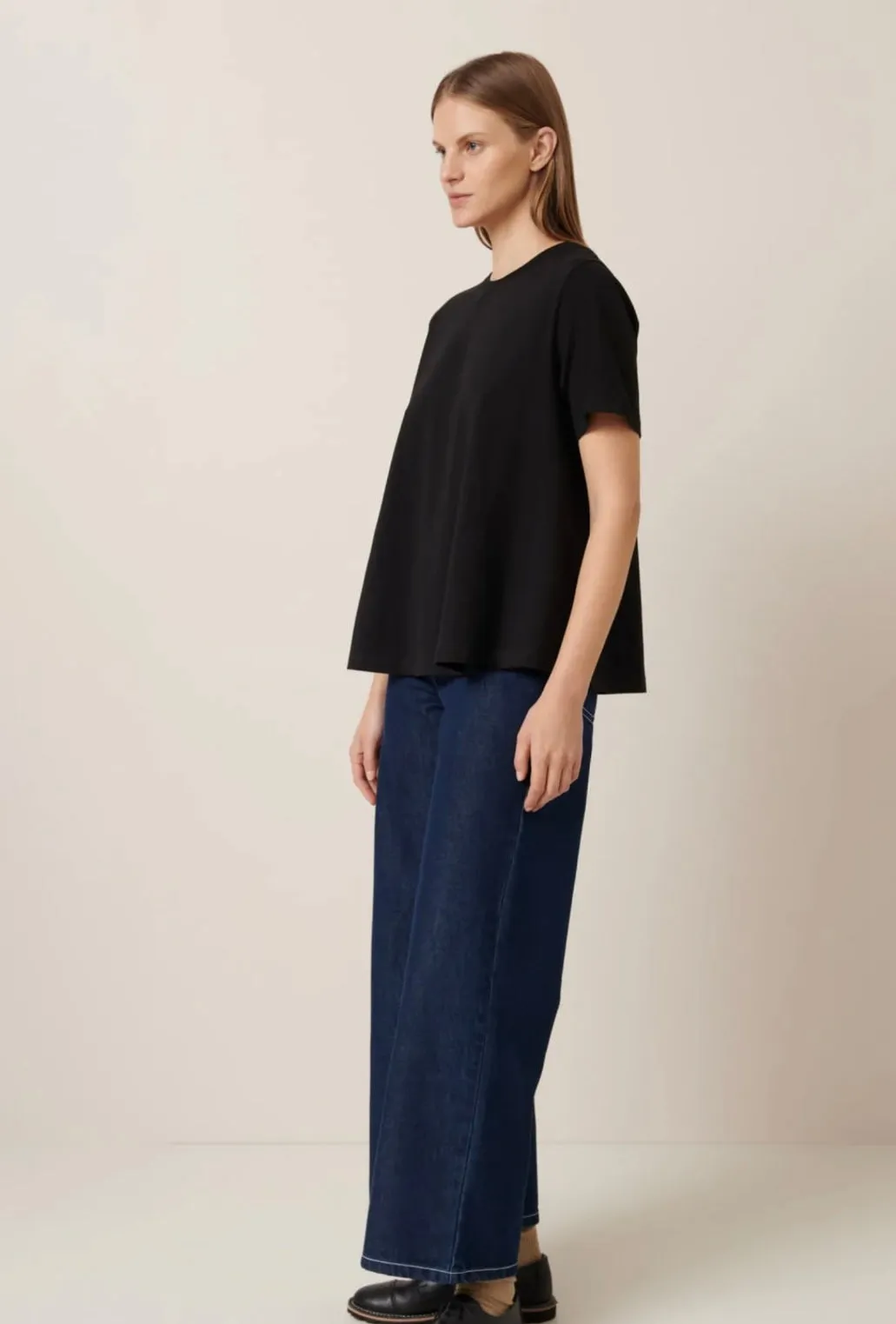 Classic A-Line Tee in Black | Kowtow