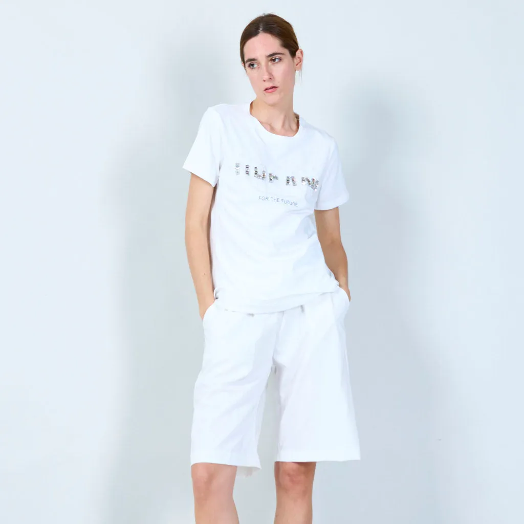 Classic t-shirt with embellished "DREAM" text wholesale