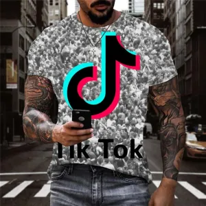 Douyin T shirt Men Music Funny T shirts Party Tshirts Casual Hip Hop Tshirt Printed
