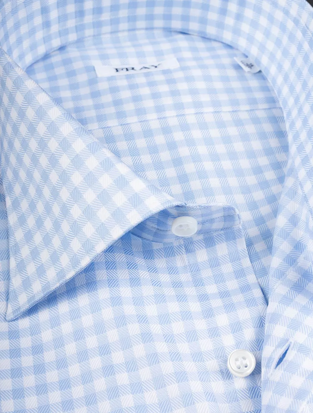 FRAY Gingham Check Shirt Blue