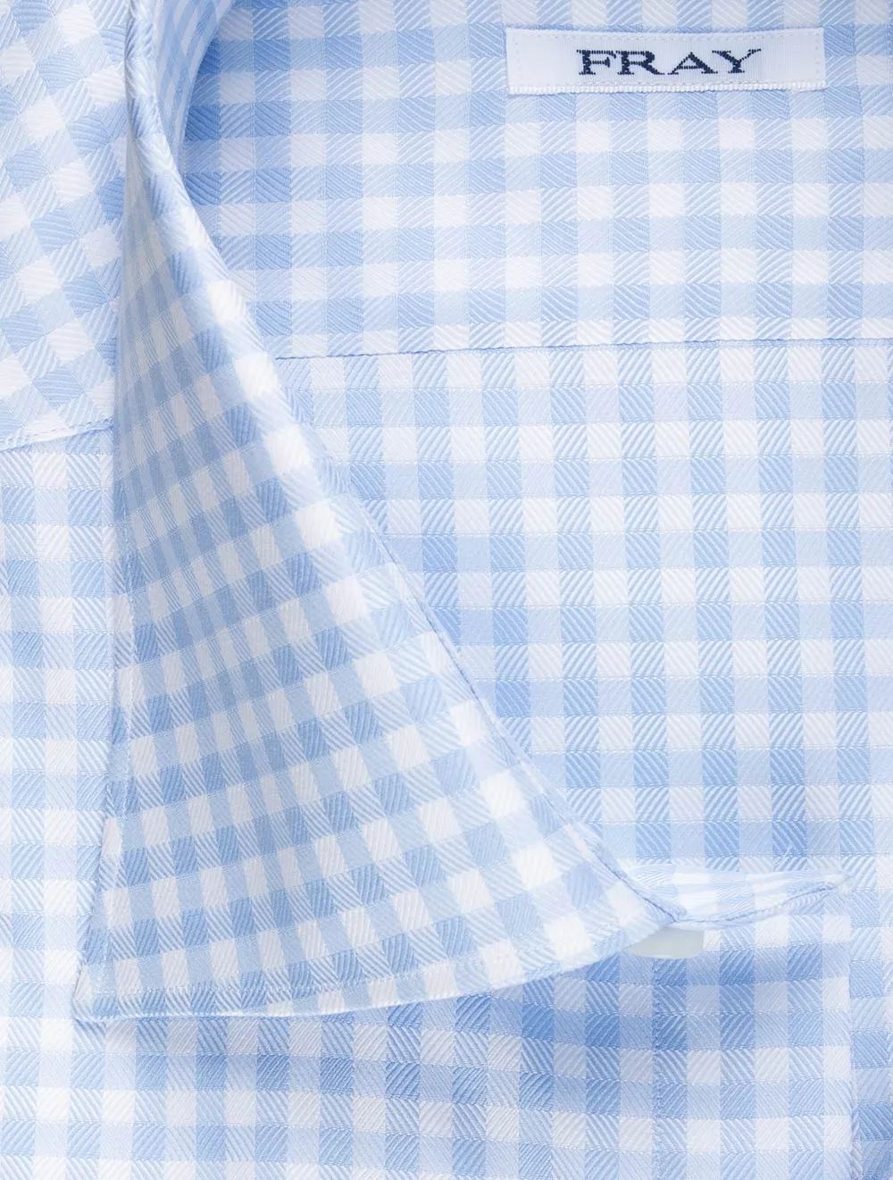 FRAY Gingham Check Shirt Blue