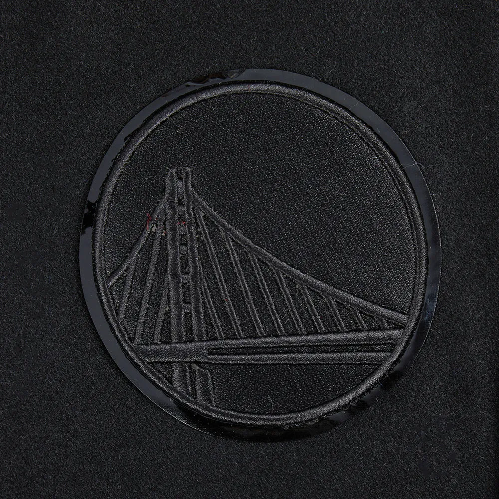 GOLDEN STATE WARRIORS TRIPLE BLACK WOMEN'S WOOL VARSITY JACKET (TRIPLE BLACK WOMEN'S)