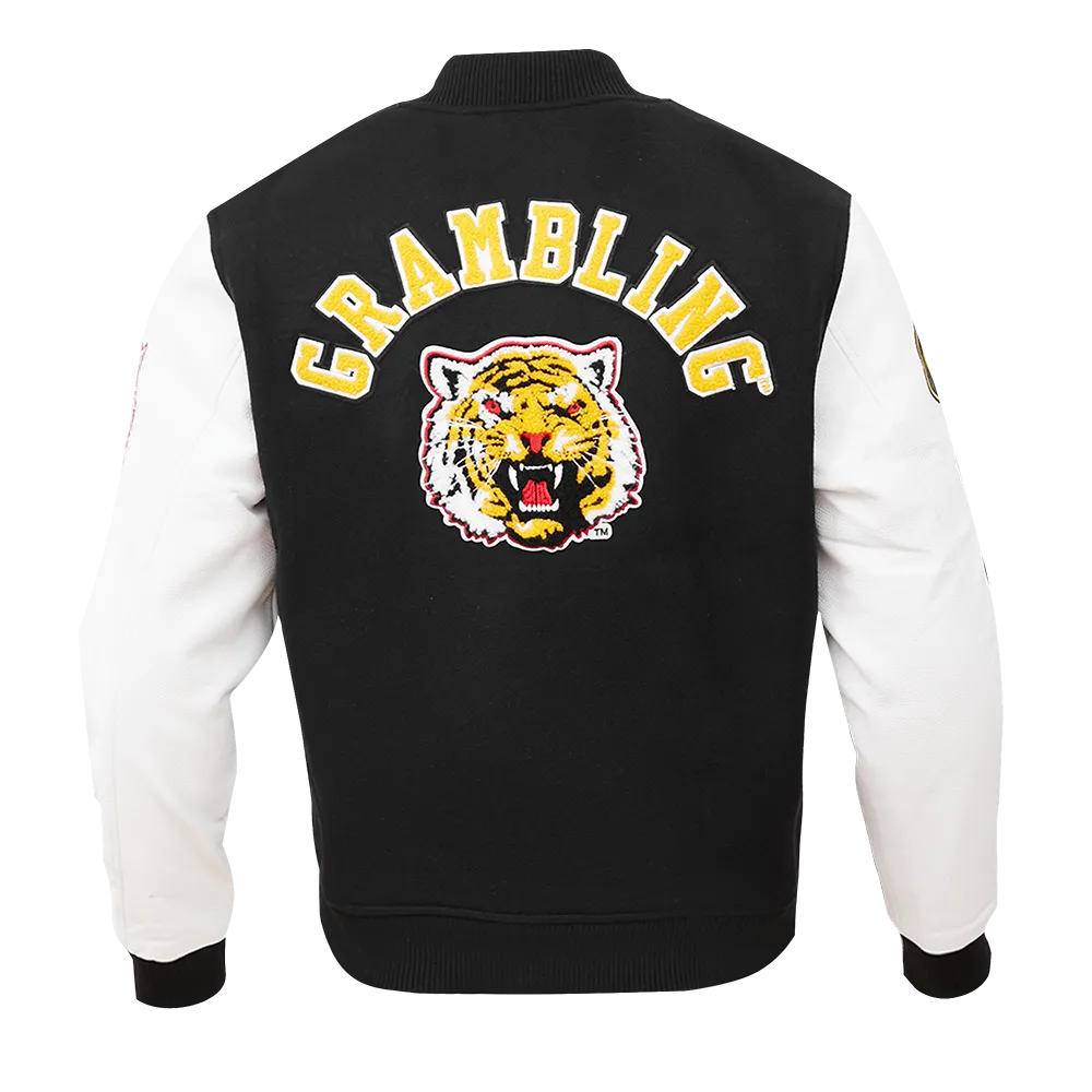 GRAMBLING STATE UNIVERSITY CLASSIC WOOL VARSITY JACKET (BLACK/WHITE)