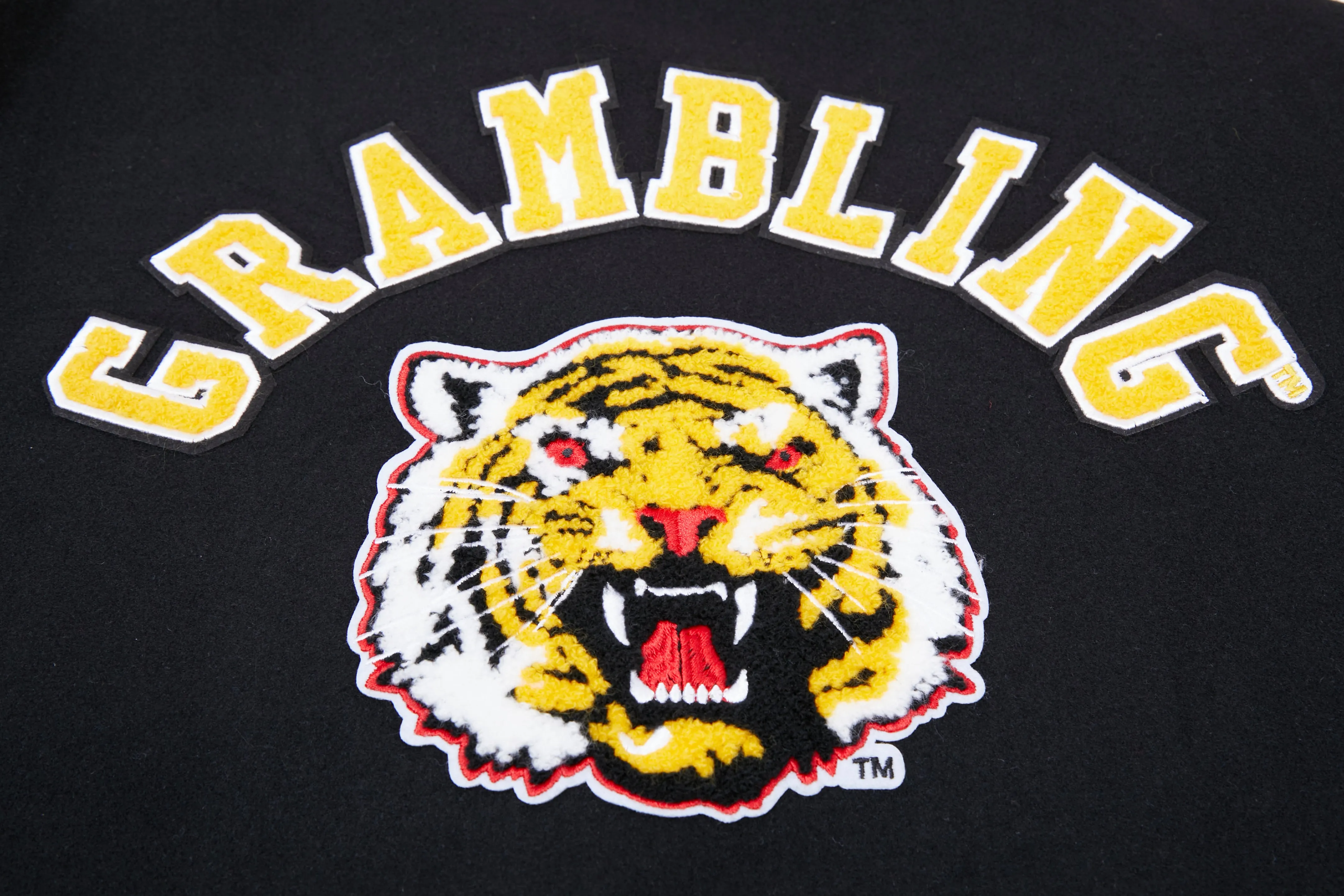 GRAMBLING STATE UNIVERSITY CLASSIC WOOL VARSITY JACKET (BLACK/WHITE)
