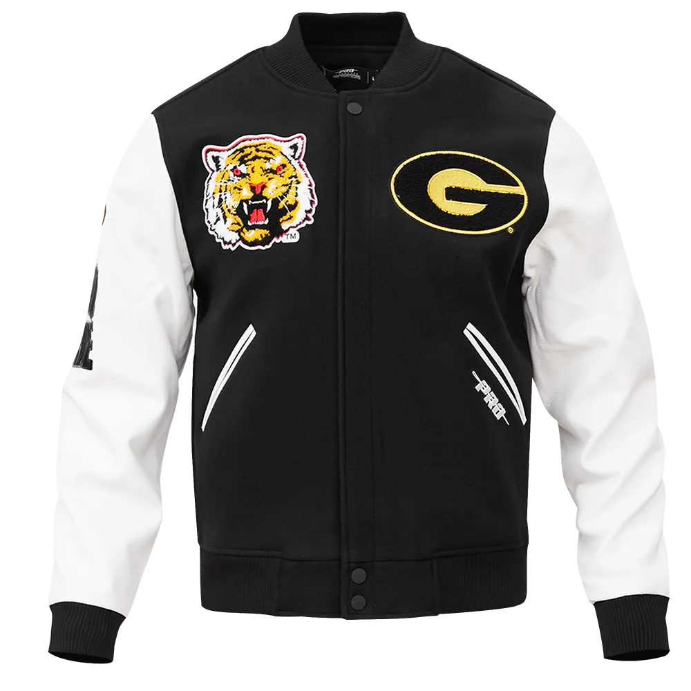 GRAMBLING STATE UNIVERSITY CLASSIC WOOL VARSITY JACKET (BLACK/WHITE)