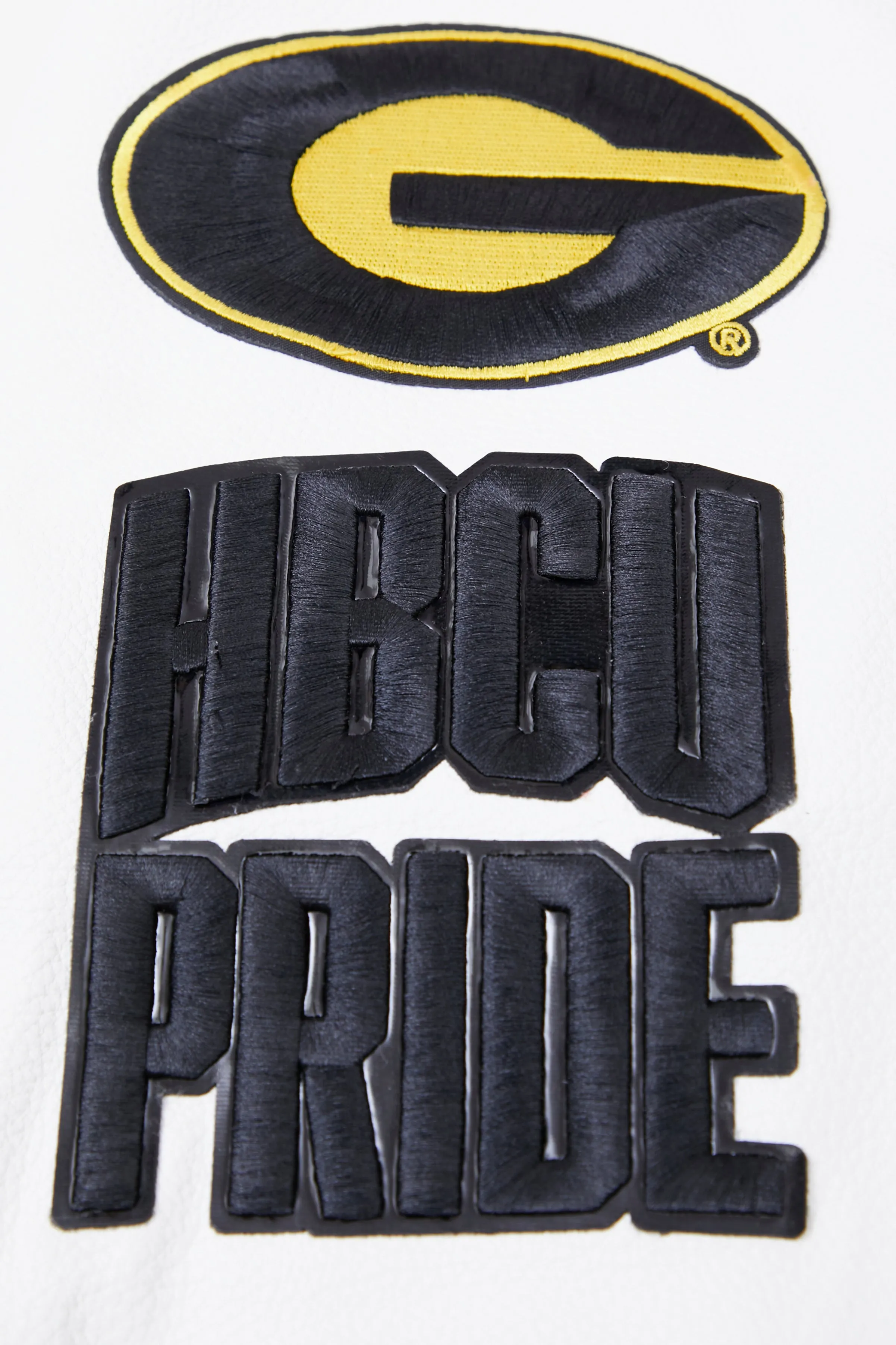 GRAMBLING STATE UNIVERSITY CLASSIC WOOL VARSITY JACKET (BLACK/WHITE)