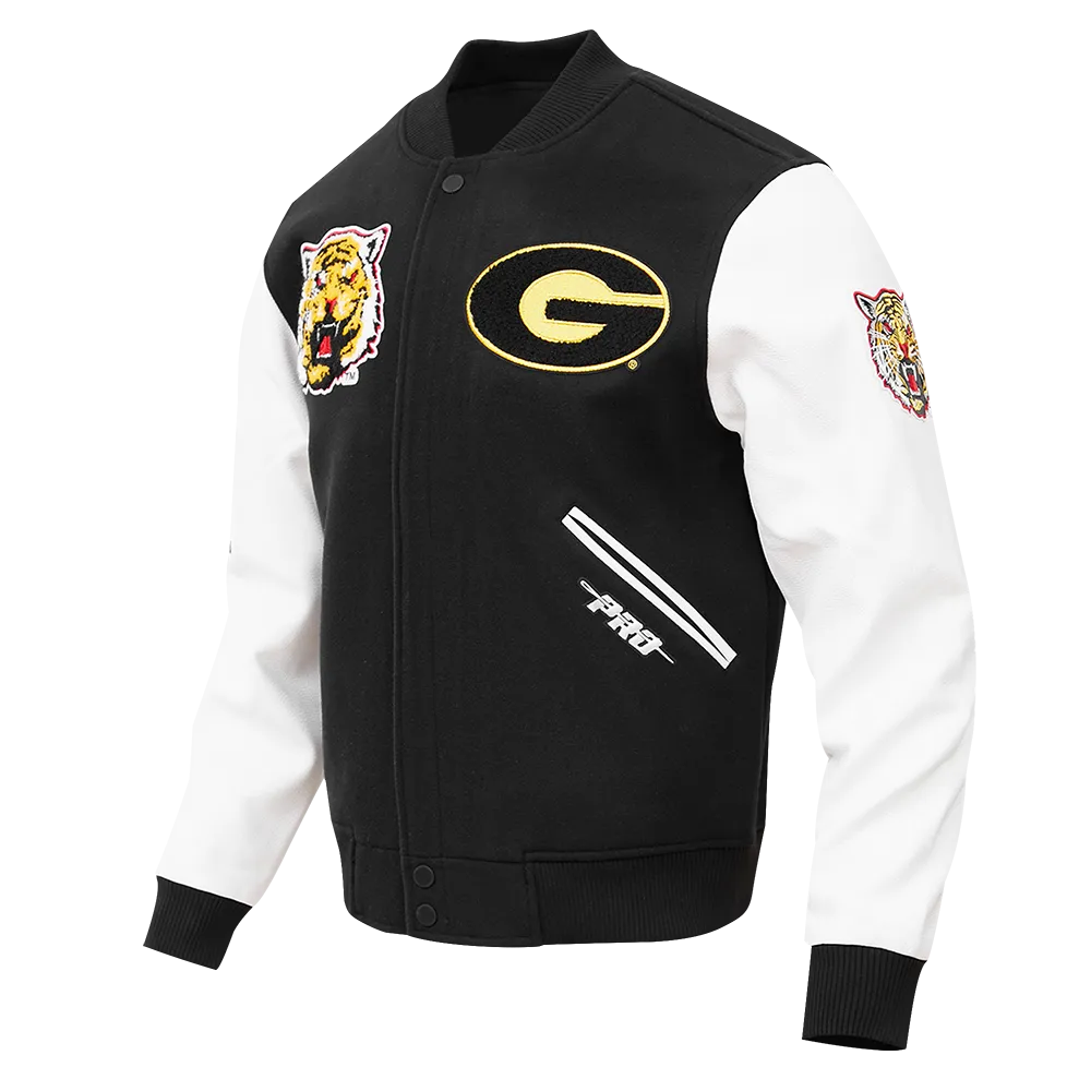 GRAMBLING STATE UNIVERSITY CLASSIC WOOL VARSITY JACKET (BLACK/WHITE)