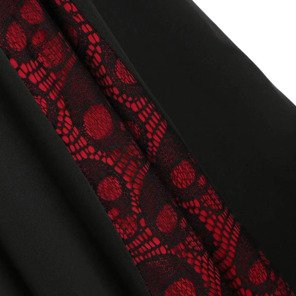 harajuku skirts for Women Plus Size Lace Patchwork High Waist Patchwork Midi Skirt Gothic Pleated Skirt Y2K Clothes