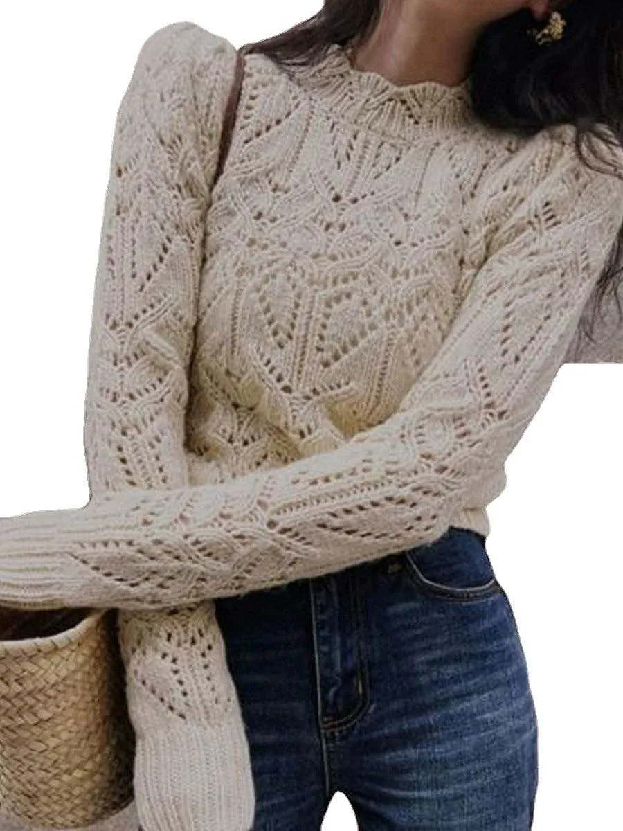 Heavy Work Hollow-out Crochet Knitted Air Conditioning Shirt