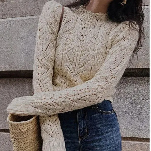 Heavy Work Hollow-out Crochet Knitted Air Conditioning Shirt