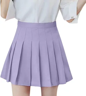 High Waisted Mini Skirts for Women Anti-Slip Lining A-Line Casual Skirt with Elastic Waist and Flowy Chiffon Fabric