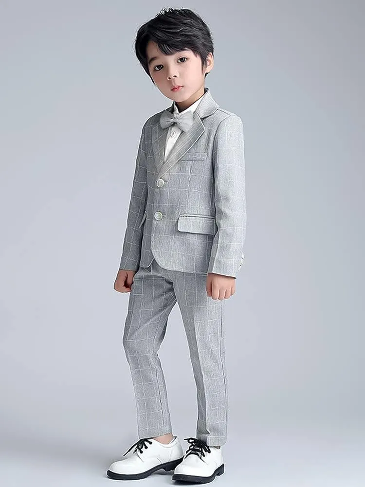 LOLANTA Boys Suit Wedding Ring Bearer Outfit Kids Suit Set, Blazer Pants Bow Tie Dress Clothes Formal Wear
