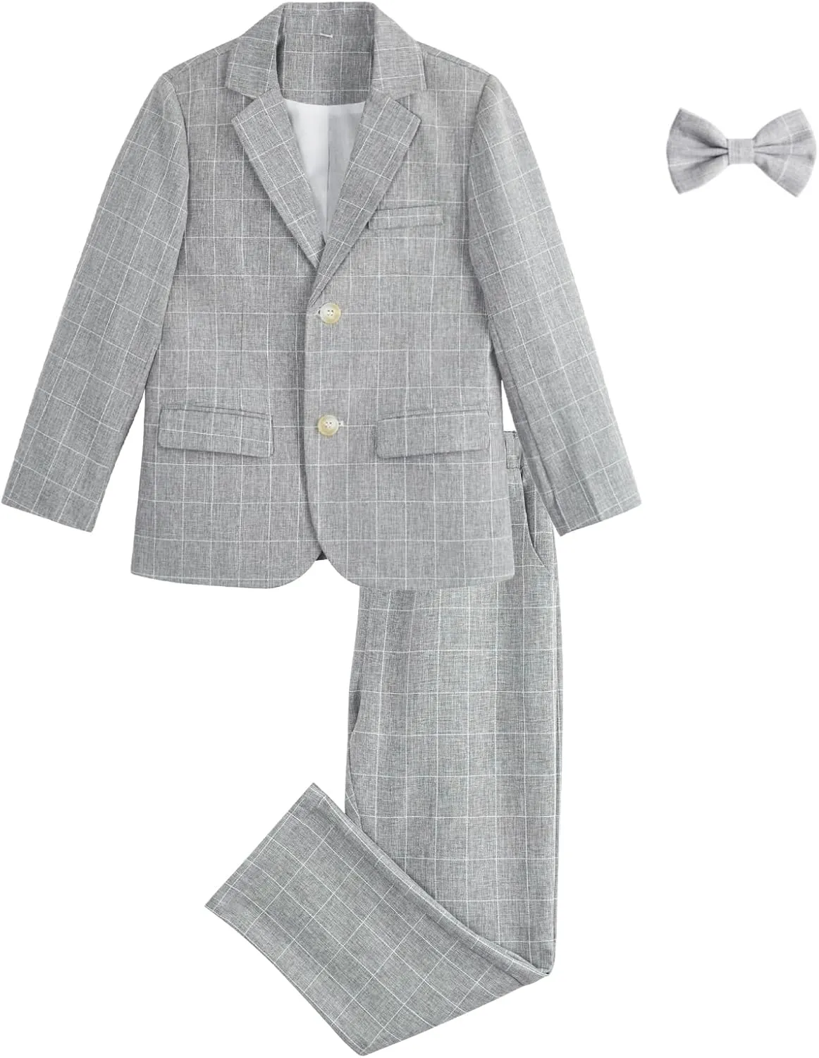 LOLANTA Boys Suit Wedding Ring Bearer Outfit Kids Suit Set, Blazer Pants Bow Tie Dress Clothes Formal Wear
