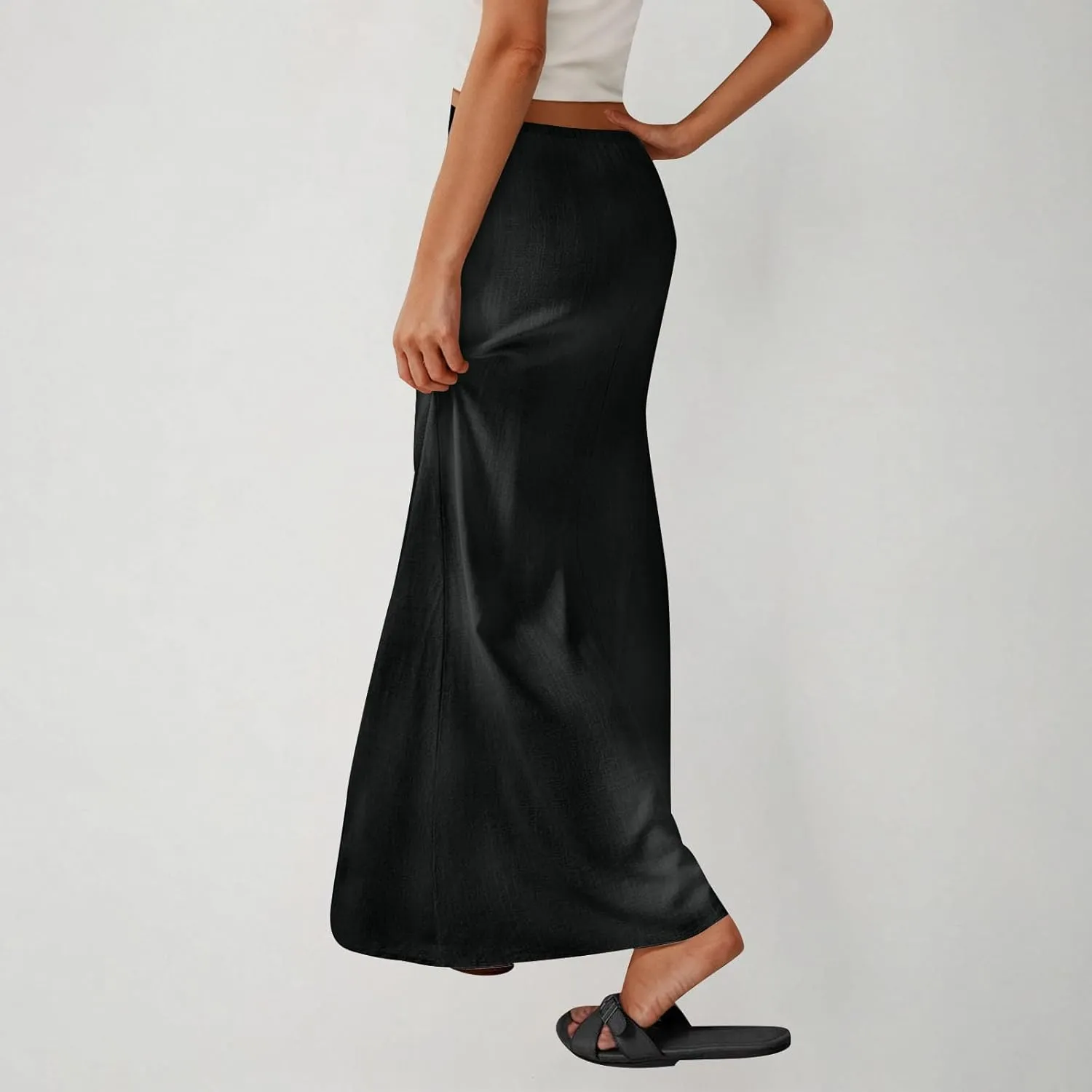 Long Skirts for Women Maxi Women's Trendy Summer 2025 Boho Linen Skirt Womens Vacation Dresses Casual