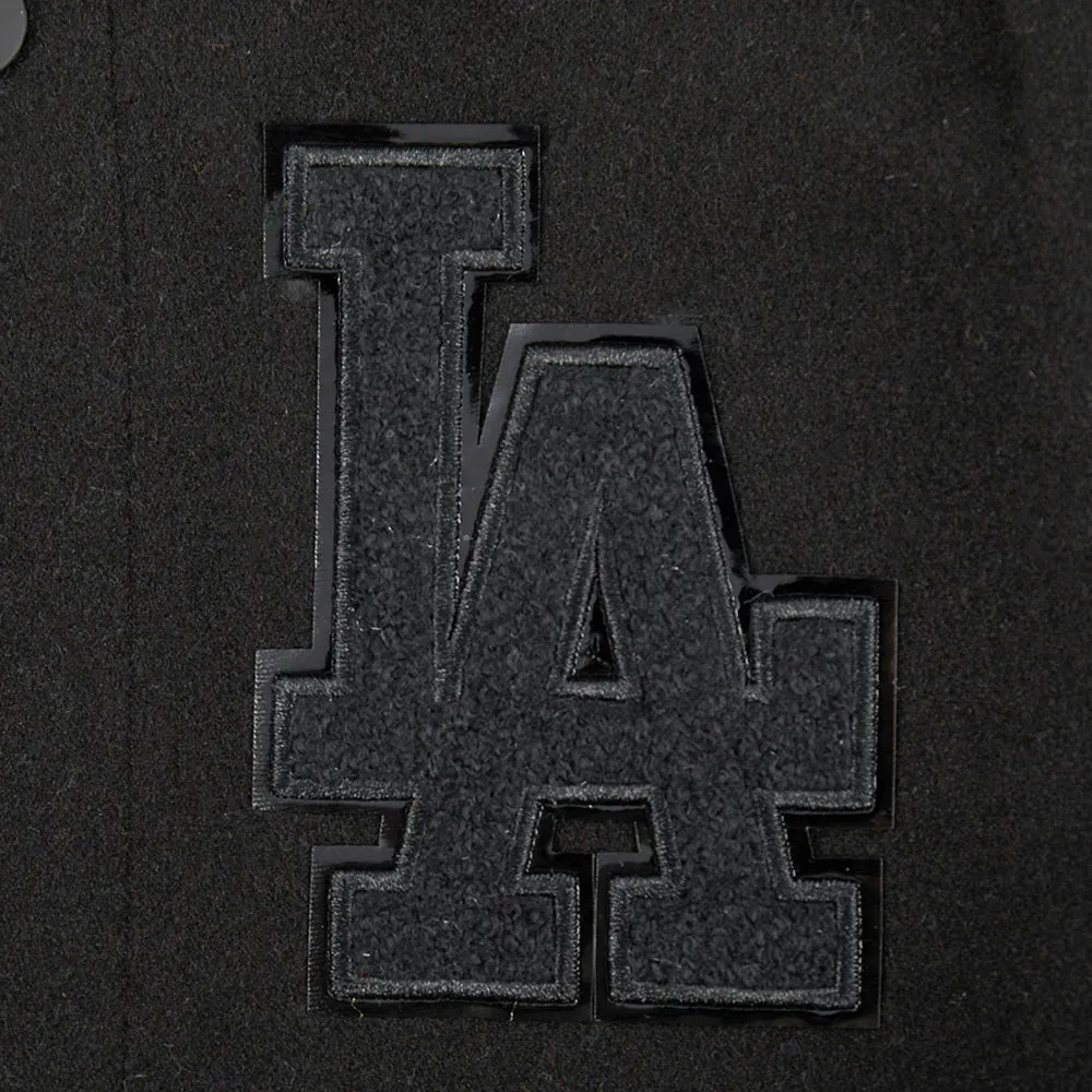 LOS ANGELES DODGERS TRIPLE BLACK LITTLE BOYS WOOL VARSITY JACKET (JET BLACK)