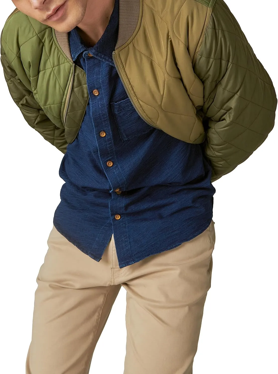 Lucky Brand Men's Indigo Knit Button Down Shirt