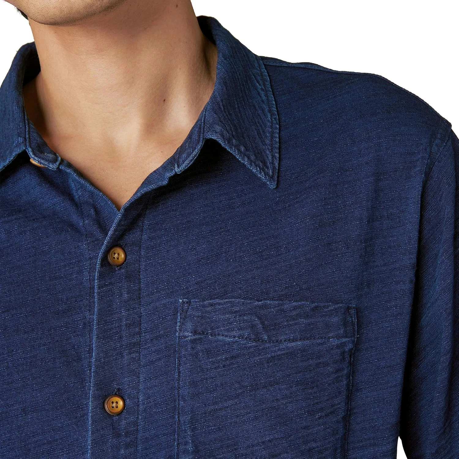 Lucky Brand Men's Indigo Knit Button Down Shirt