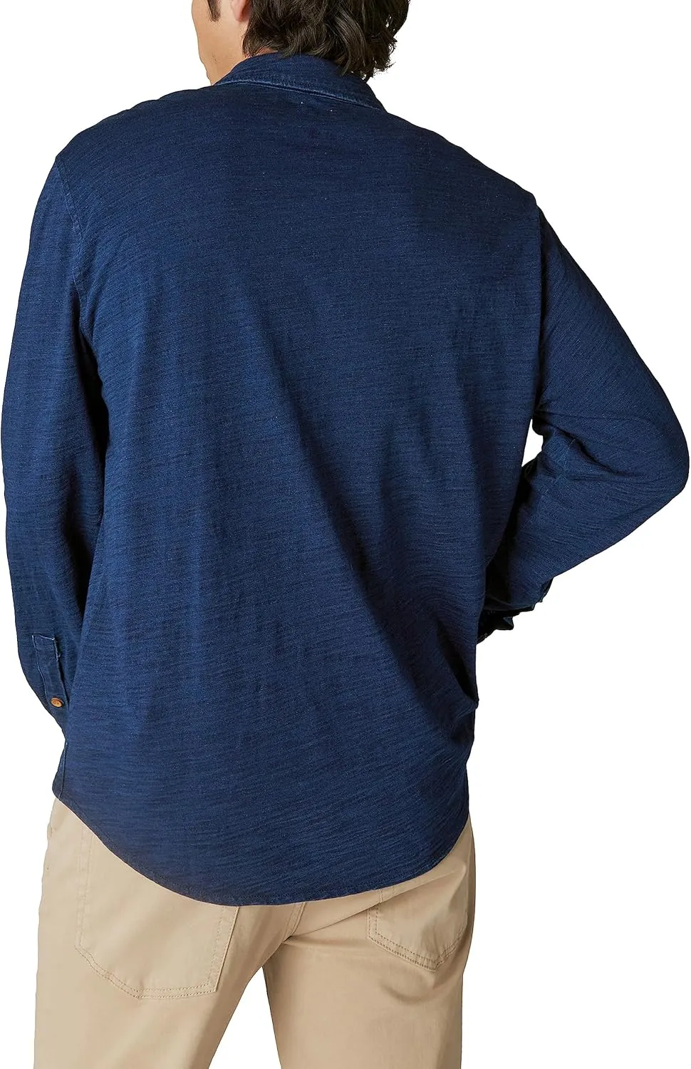 Lucky Brand Men's Indigo Knit Button Down Shirt