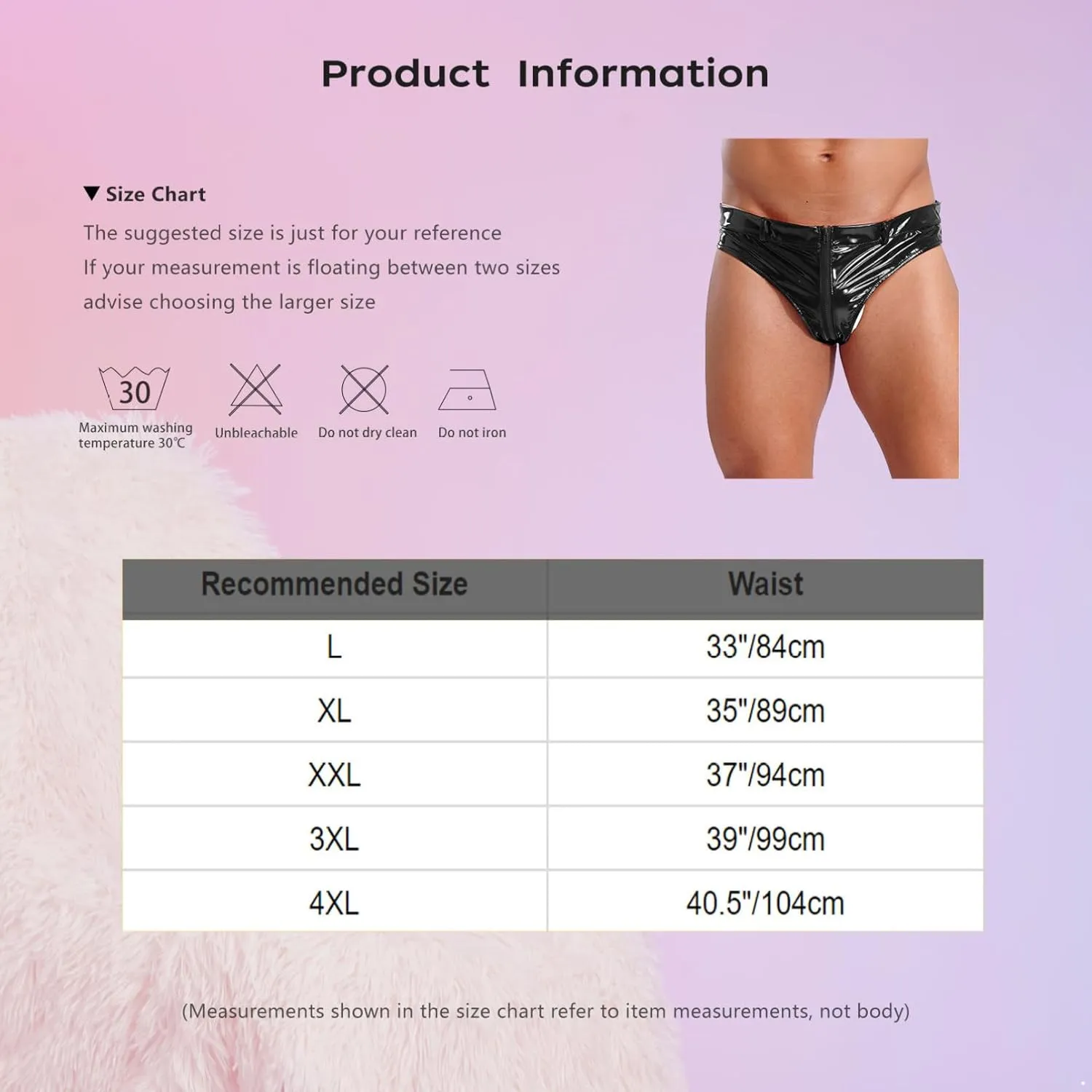 Men's Stretch Underwear Patent Leather Briefs with Zipper Crotch Swim Bikini Hip Briefs