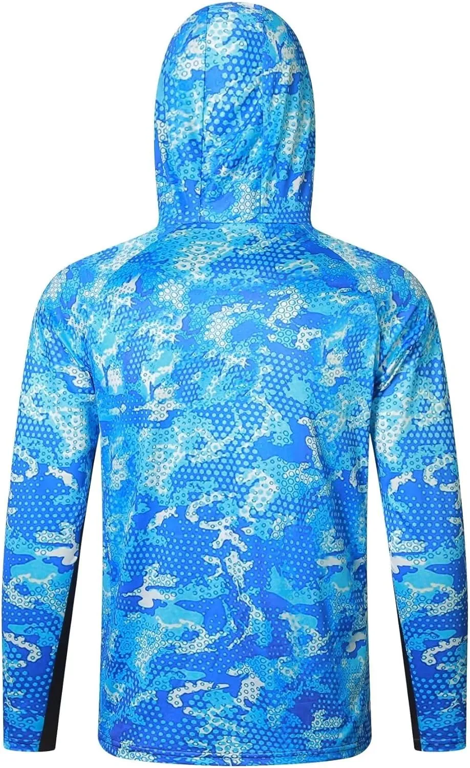 Men's UPF50  Sun Protection Hoodie Shirt Fashion Loose Long Sleeve Rash Guard Casual Fishing Shirt with Mask Quick Dry