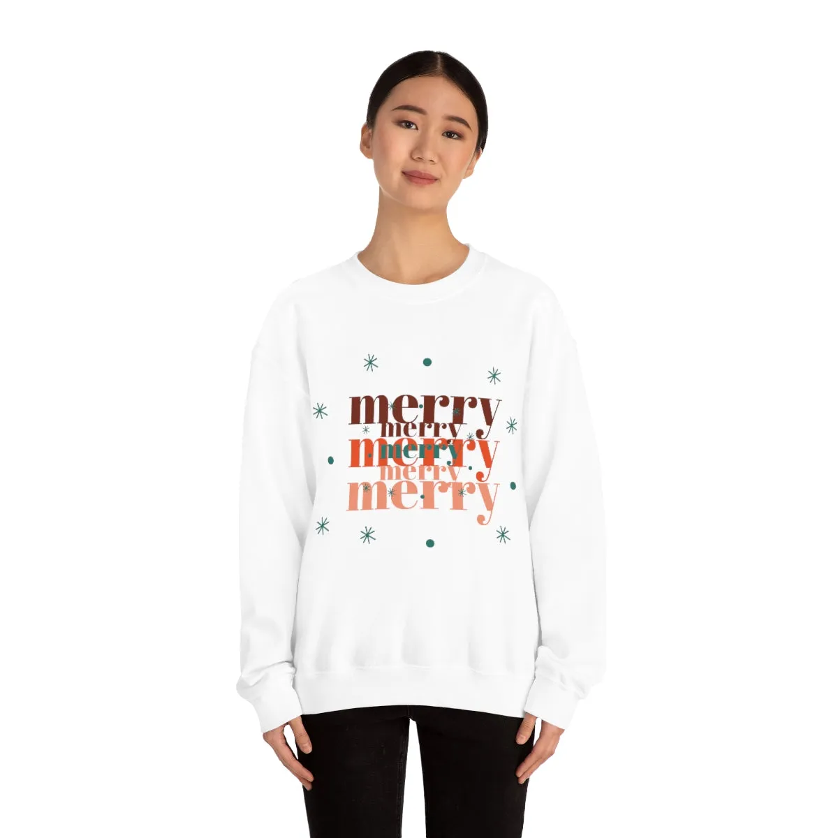 Merry Merry Merry, Christmas, Holiday Sweatshirt, Minimalist Sweatshirt, Oversized VSCO Girl, Tumblr, Unisex Heavy Blend Crewneck