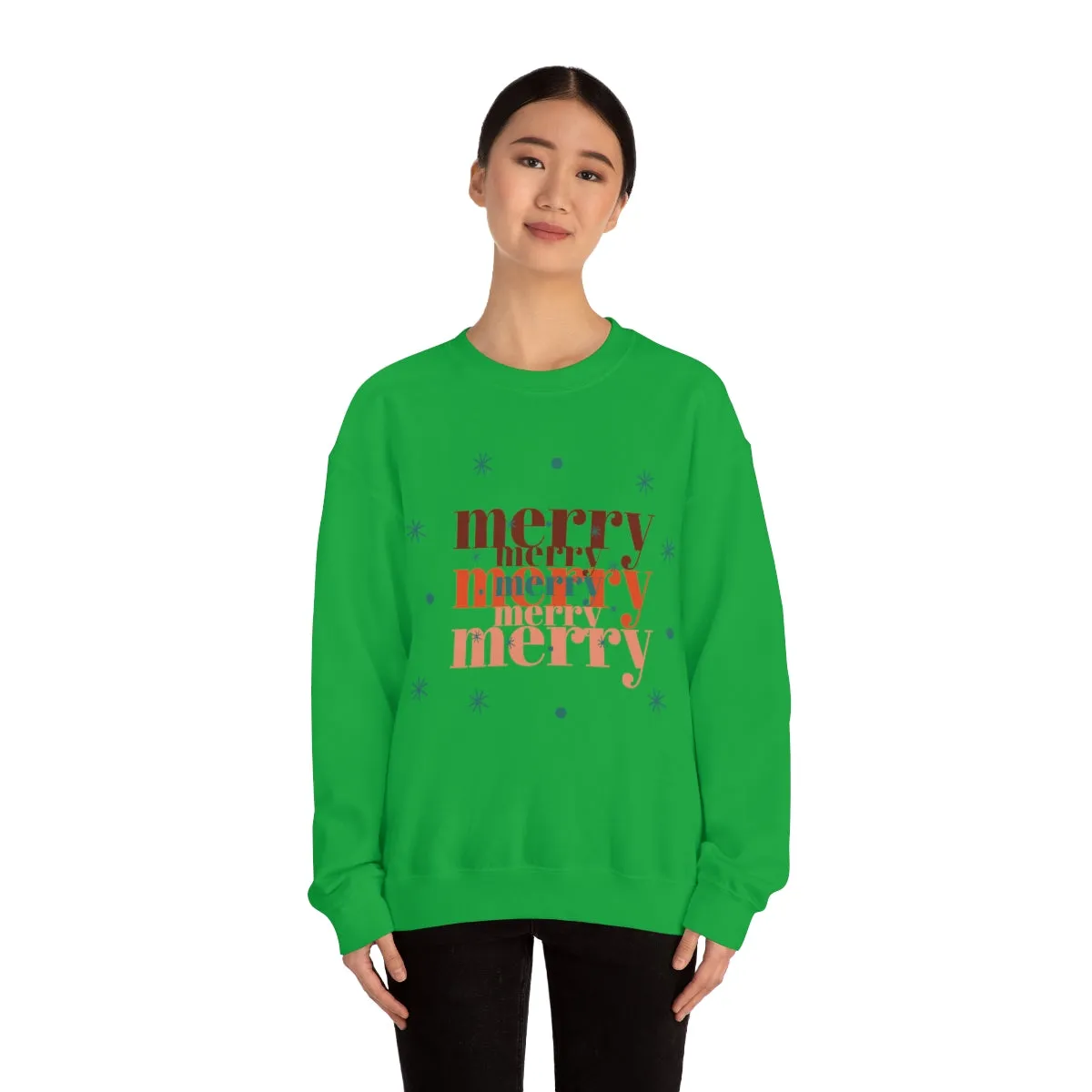 Merry Merry Merry, Christmas, Holiday Sweatshirt, Minimalist Sweatshirt, Oversized VSCO Girl, Tumblr, Unisex Heavy Blend Crewneck
