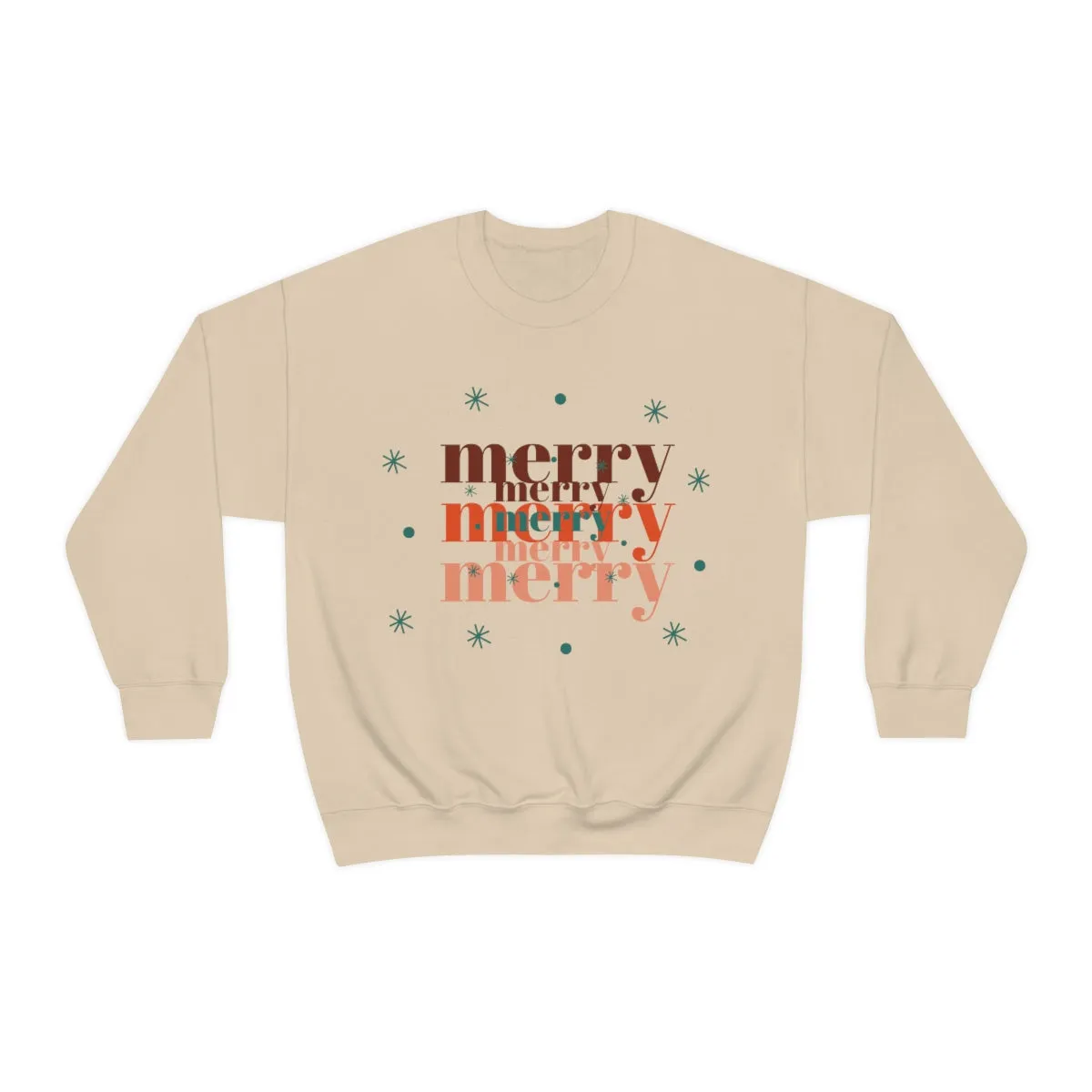 Merry Merry Merry, Christmas, Holiday Sweatshirt, Minimalist Sweatshirt, Oversized VSCO Girl, Tumblr, Unisex Heavy Blend Crewneck
