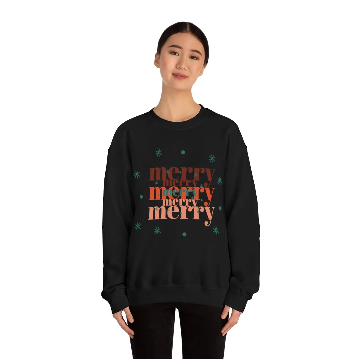 Merry Merry Merry, Christmas, Holiday Sweatshirt, Minimalist Sweatshirt, Oversized VSCO Girl, Tumblr, Unisex Heavy Blend Crewneck