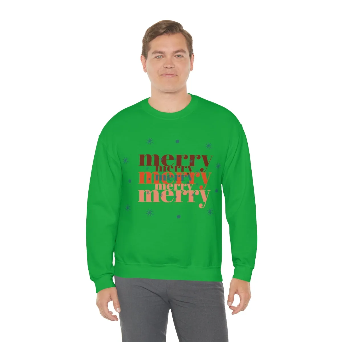 Merry Merry Merry, Christmas, Holiday Sweatshirt, Minimalist Sweatshirt, Oversized VSCO Girl, Tumblr, Unisex Heavy Blend Crewneck