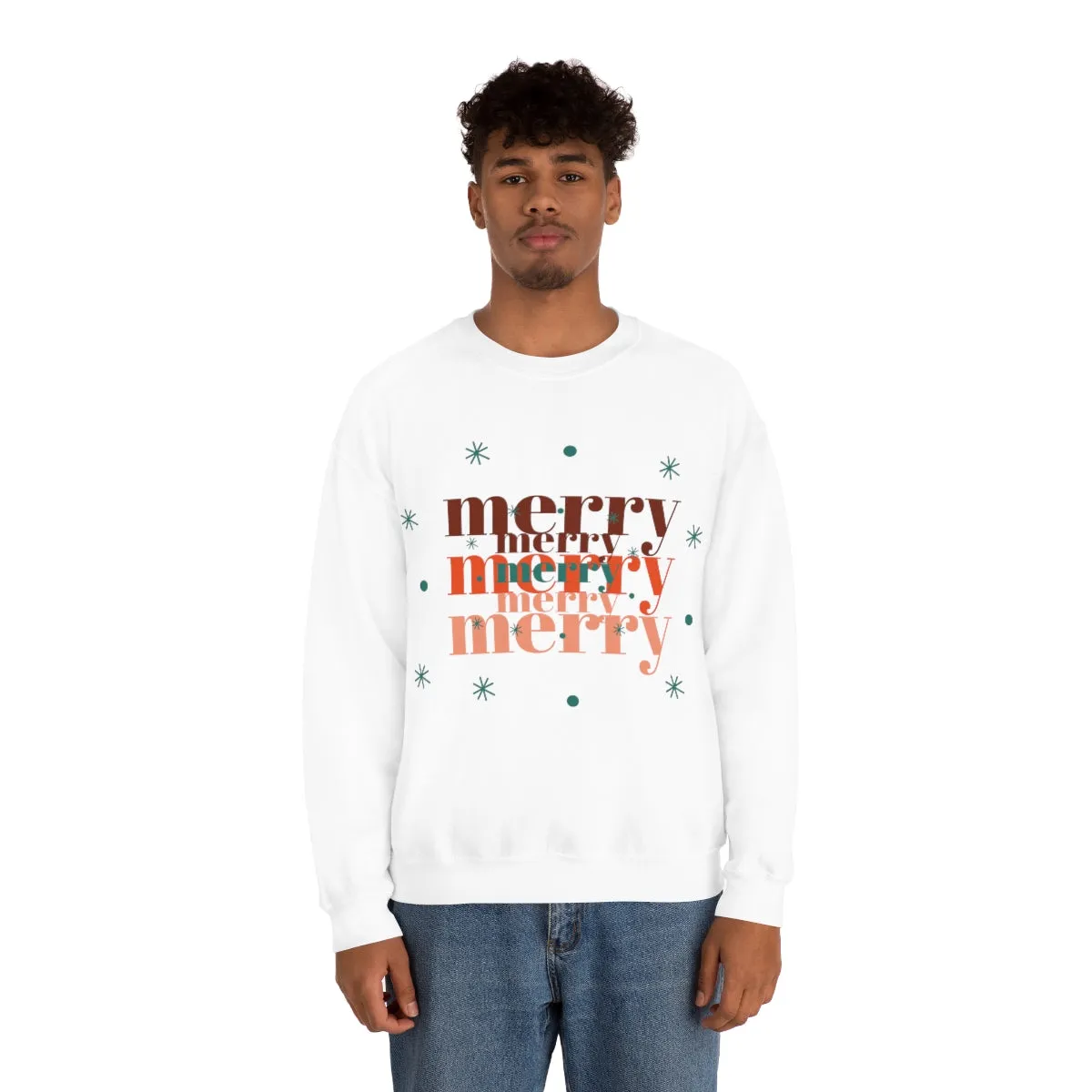 Merry Merry Merry, Christmas, Holiday Sweatshirt, Minimalist Sweatshirt, Oversized VSCO Girl, Tumblr, Unisex Heavy Blend Crewneck
