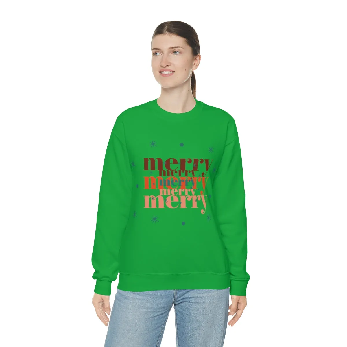 Merry Merry Merry, Christmas, Holiday Sweatshirt, Minimalist Sweatshirt, Oversized VSCO Girl, Tumblr, Unisex Heavy Blend Crewneck