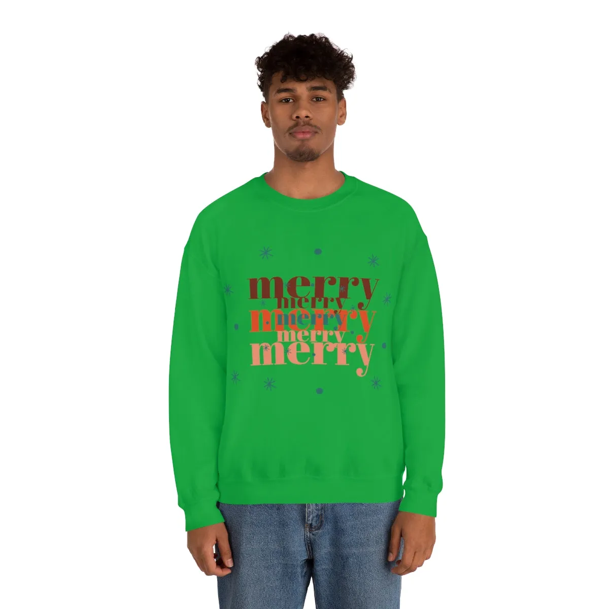 Merry Merry Merry, Christmas, Holiday Sweatshirt, Minimalist Sweatshirt, Oversized VSCO Girl, Tumblr, Unisex Heavy Blend Crewneck